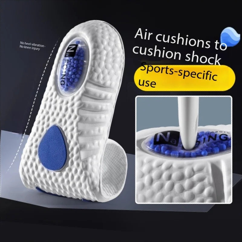1Pair Upgrade Sports Shock Absorption Insole PU Memory Foam Breathable Arch Support Orthopedic Shoes Pad for Men Women Feet Care